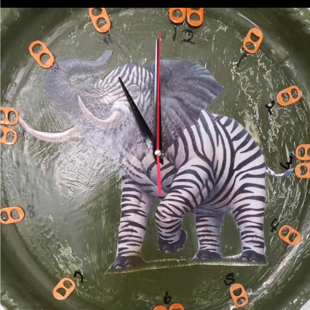 Exotic Unique One of Kind Handmade Elephant Clock